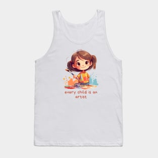 Every Child is an Artist - Kawaii Girl Tank Top